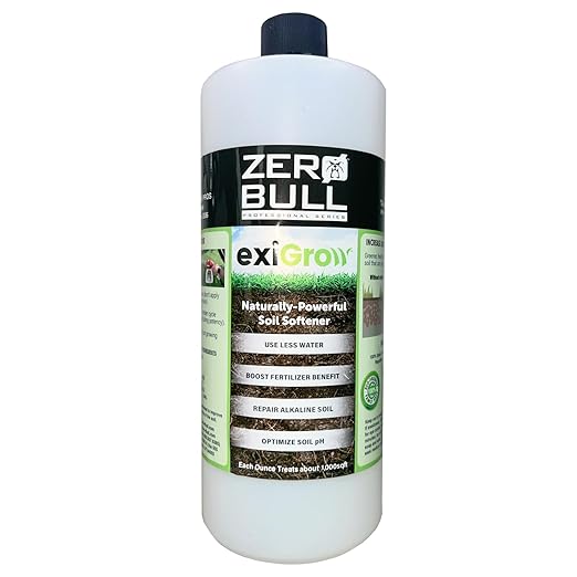 ExiGrow Alkaline Soil Treatment - Soil Loosener - Soil Conditioner - Soil Softener - Liquid Aeration - Any Grass Type - Repair Compact Soil, Standing Water, Poor Drainage - 32oz