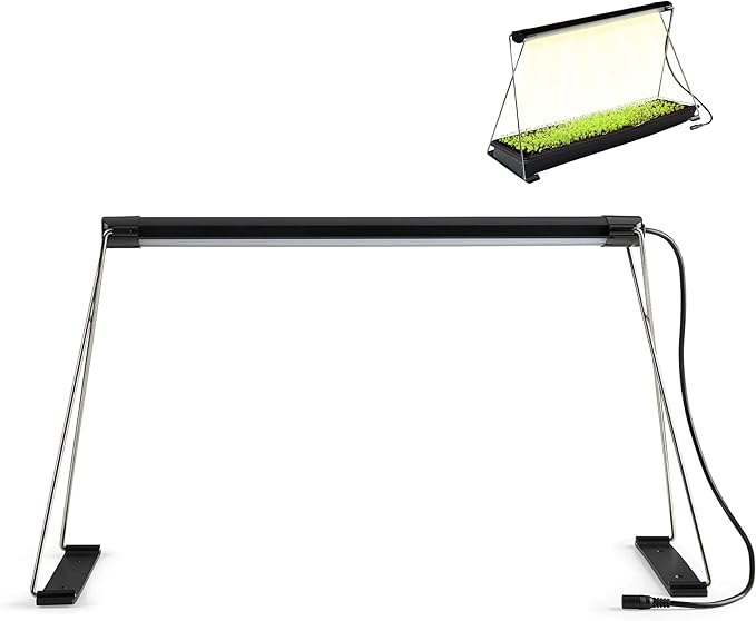 Epic Gardening Seed Starting Grow Light – Full-Spectrum LED with Adjustable Height for Indoor Seedlings | Energy-Efficient, Long-Lasting Light with Timer (Small)