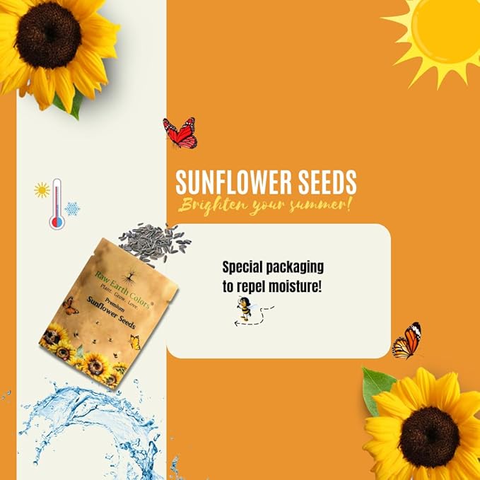Sunflower Seeds for Planting to Plant Mammoth Sunflower Seeds Packet of About 100 Flower Seeds (Asteraceae Asterales Helianthus giganteus) !