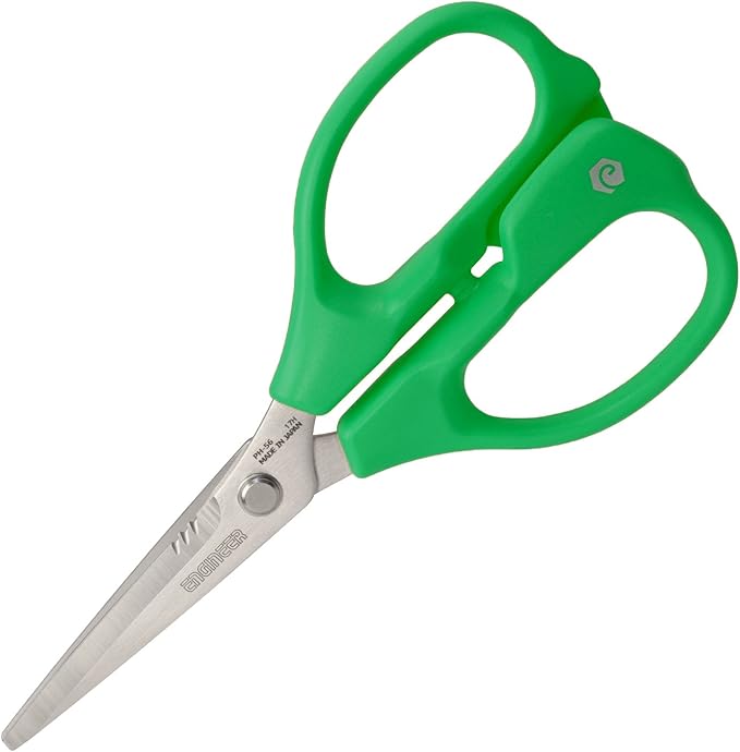 Engineer Best Versatile High Performance Combination Scissors W/Micro-Serrations Holds the Object without slippage such as Kevlar, Aramid Fiber, Plastic Plate, Etc. (Green)
