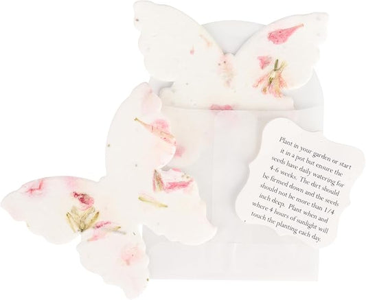 Set of 24 Pink Butterfly – Plantable Seed Paper for Weddings, Gifts, and Life Events
