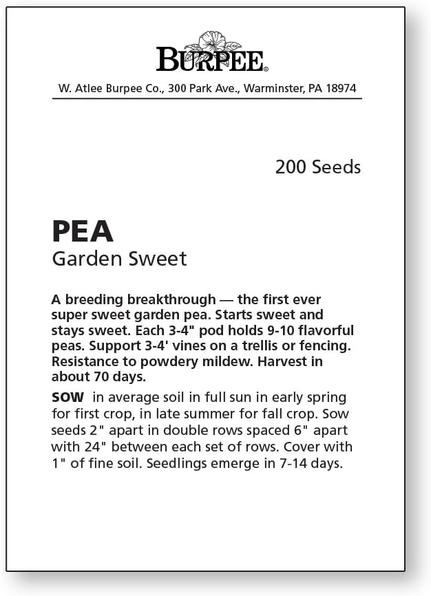 Burpee Garden Sweet Pea Seeds 200 seeds