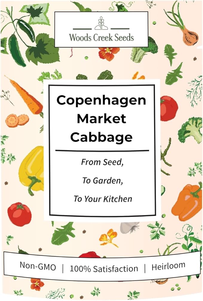 Copenhagen Market Cabbage Seeds for Planting, Over 280 Seeds – Non-GMO, Heirloom – Woods Creek Seeds