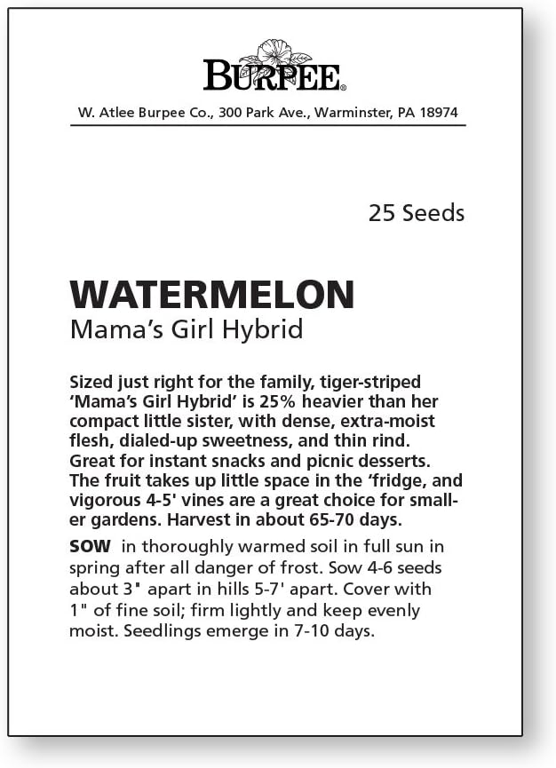 Burpee Mama's Girl Watermelon Seeds 25 seeds
