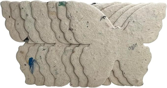 Of The Earth Handmade Paper - Wildflower Seed Paper Butterfly Shape - Large 3" - Set of 24 (47s Junk Mail)