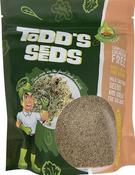 Todd’s Seeds - Alfalfa Seeds - 16 Oz Bulk Alfalfa Sprouting Seeds - Resealable Bag - Highest Germination - Non-GMO, Chemical Free (Better than Organic!) - Perfect for Home Gardening and Healthy Eating