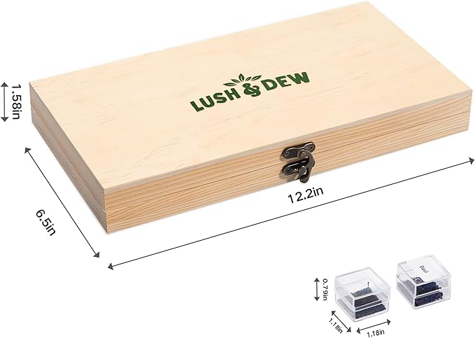 Lush&Dew Raised Garden Bed Seed Bank, 32 Varieties Non-GMO Seeds of Vegetables, Herbs, Flowers, Fruits, Gardening Gifts, Emergency Supplies, Survival Gear Food