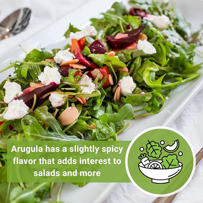 Sow Right Seeds - Arugula Seeds for Planting - Non-GMO Heirloom Seeds with Instructions to Plant a Home Vegetable Garden - Indoors, Hydroponics or Outdoors - Salad Greens - Grow Kitchen Herbs (1)