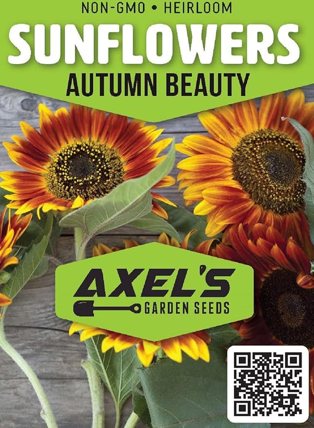 Sunflower Seeds for Planting - Plant & Grow Autumn Beauty Sunflower Mix in Your Home Outdoor Garden - 25 Non GMO Heirloom Seeds - Full Planting Packet with Instructions, 2 Packets