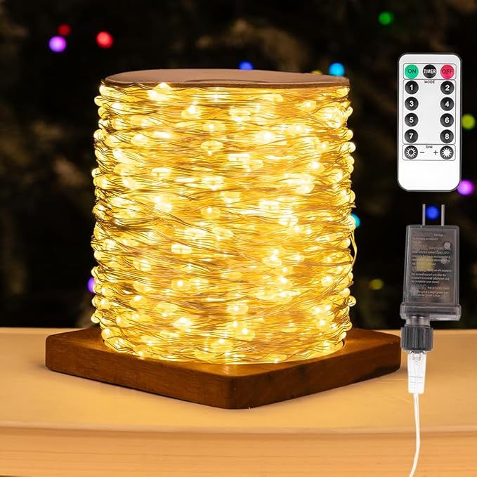 Fairy Lights Plug in,328FT 1000 LEDs Waterproof Led String Lights,Twinkle Light with 8 Modes Remote for Outdoor Indoor Christmas Wedding Birthday Garden Party Decorations,Warm White