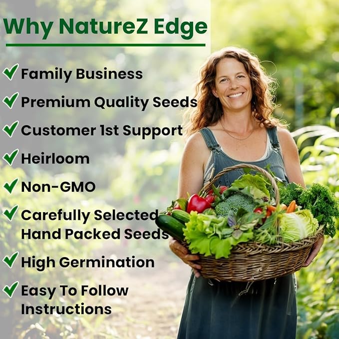 NatureZ Edge, 20 Variety with Melon Seeds for Planting Vegetables, Vegetable Seeds for Planting Outdoors, Seeds, Garden Seed, Heirloom Seeds for Planting Vegetables and Fruits, Garden Seeds