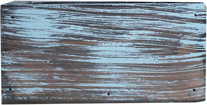 Ornamental Indoor Planter with Pet/Cat Grass Growing kit, Handcrafted in The USA from Red Cedar (Aged Tourquoise)