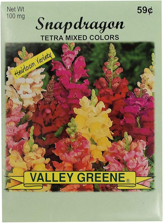 Set of Flower Seed Packets! Flower Seeds in Bulk - Great for Creating The Garden of Your Dreams! (100, Snapdragon - Tetra Mixed Colors)