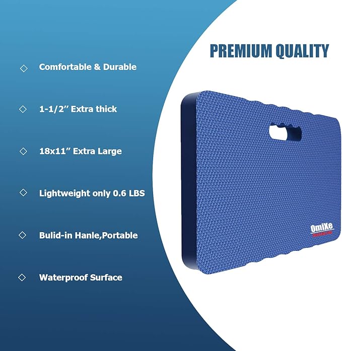 Extra Thick Kneeling Pad Comfy Foam Kneeler Mat Garden Knee Pad Cushion for Gardening Planting Yard Work Prayer Yoga Mechanic Exercise Workout Baby Bath 18 x 11 x 1.5 Inch Large Blue 1 Pack