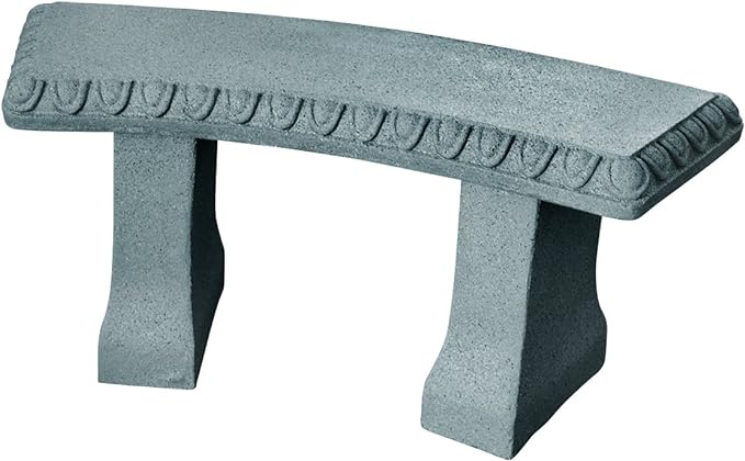 EMSCO Group Garden Bench – Natural Granite Appearance – Made of Resin – Lightweight – 12” Height