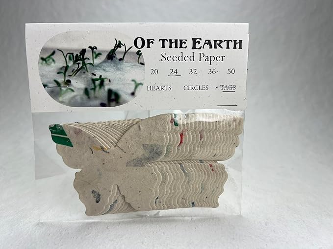 Of The Earth Handmade Paper - Wildflower Seed Paper Butterfly Shape - Large 3" - Set of 24 (47s Junk Mail)
