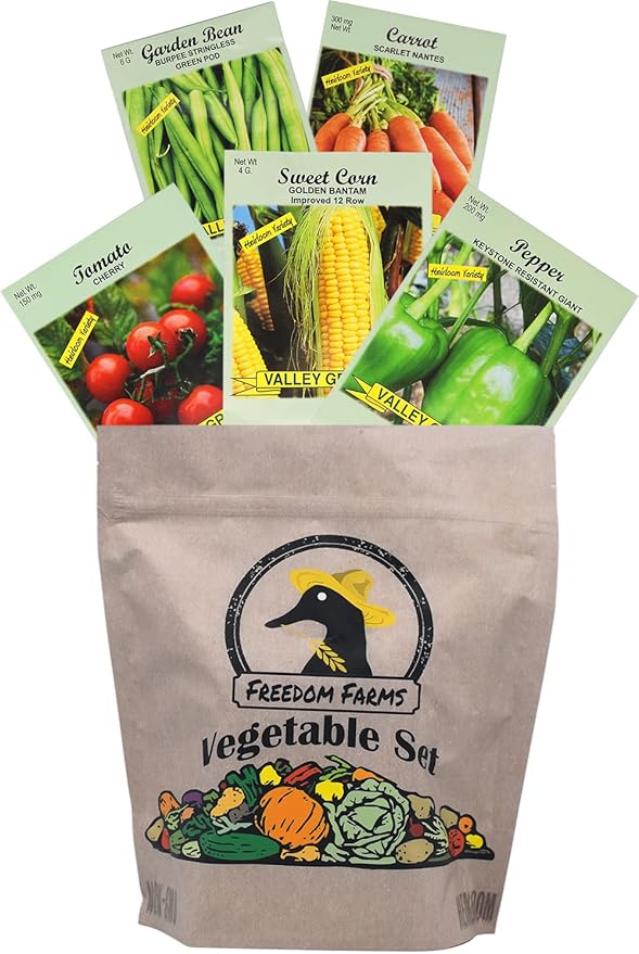 Set of 43 Assorted Vegetable & Herb Seed Packets - Over 10,000 Seeds! - Includes Mylar Storage Bag - Deluxe Garden Heirloom Seeds - 100% Non-GMO