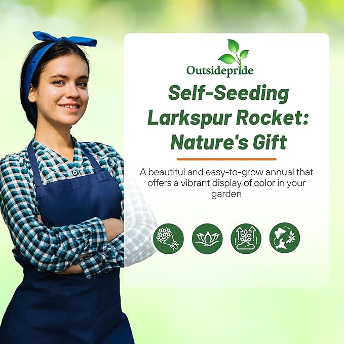 Outsidepride 1000 Seeds Delphinium Rocket Larkspur Wild Flower Seed Mix for Planting