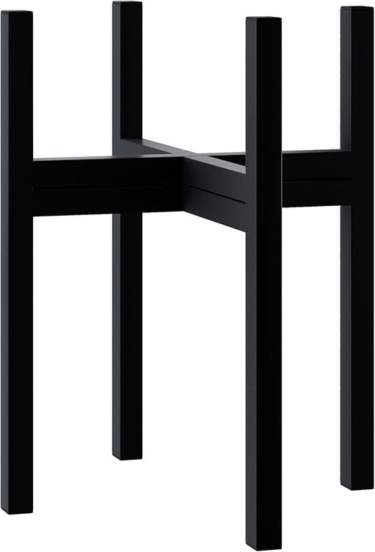 FaithLand Mid Century Plant Stand Indoor Outdoor (EXCLUDING 10" Plant Pot), Metal Planter Stand, Potted Plant Holder, Black, Hold Up to 10 Inch Planter - Fits Snake Plant - Upgraded Design.