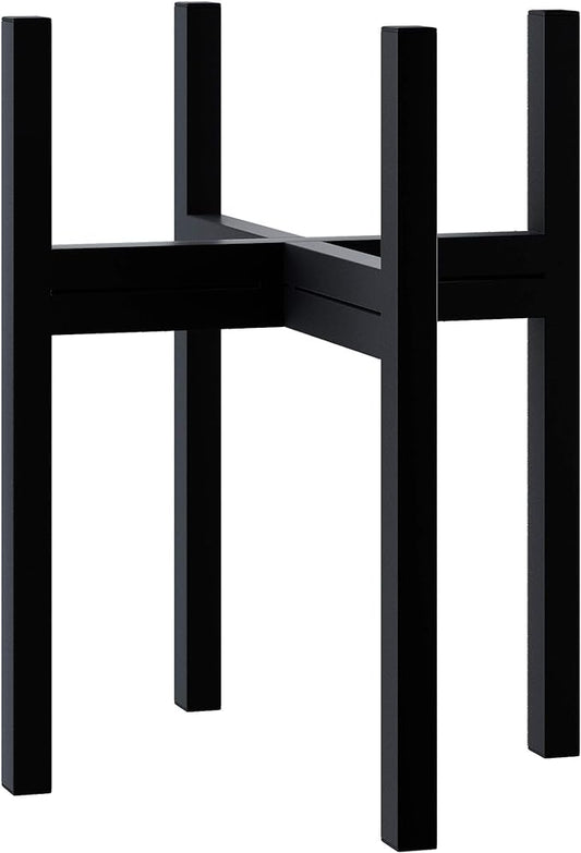 FaithLand Mid Century Plant Stand Indoor Outdoor (EXCLUDING 10" Plant Pot), Metal Planter Stand, Potted Plant Holder, Black, Hold Up to 10 Inch Planter - Fits Snake Plant - Upgraded Design.