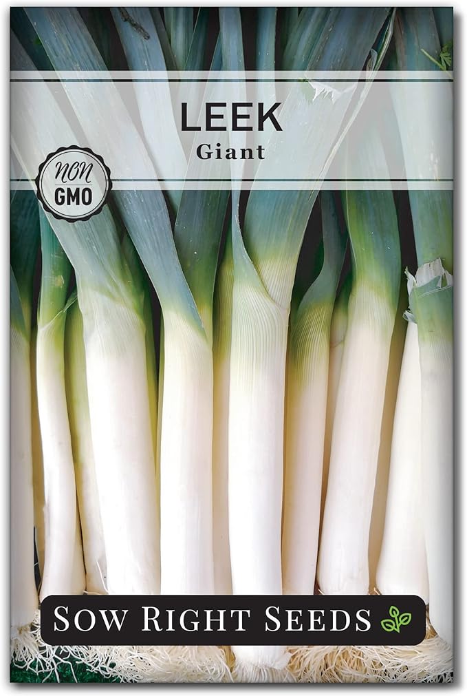 Sow Right Seeds - Giant Leek Seeds for Planting - Non-GMO Heirloom Packet with Instructions to Plant and Grow an Outdoor Home Vegetable Garden - Large Green Chive Onion - Cook Asian Cuisine (1)