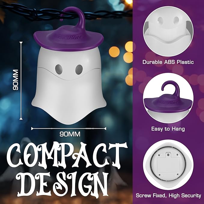 EverBrite 3-Pack Halloween Pumpkin Lantern & 3-Pack Halloween Hanging Ghost Lights