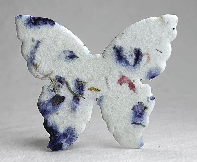 Of The Earth Handmade Paper - Wildflower Seed Paper Butterfly Shape - Large 3" - Set of 24 (45s Purple Recycled)