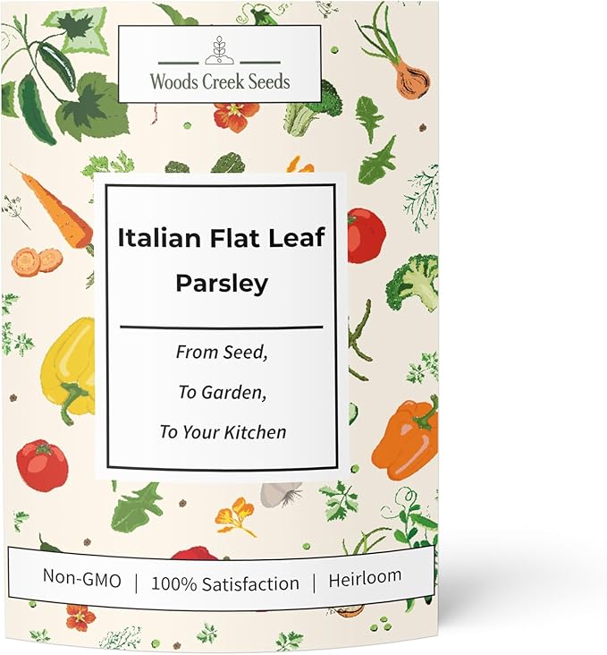 Italian Flat Leaf Parsley Herb Seeds for Planting - Over 3,000 Seeds - Heirloom, Non-GMO - Woods Creek Seeds