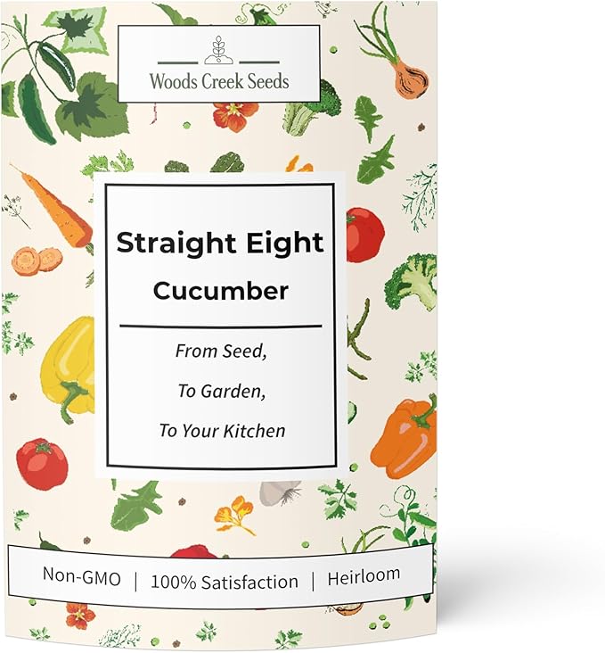 Straight Eight Cucumber Seed for Planting - Over 90 Heirloom Seed Pack - Non-GMO Pickling Cucumber Seeds for Planting Indoors or Outdoors