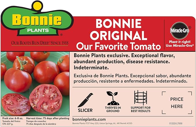Bonnie Plants Tomato Sampler (4-Pack), Live Plants, Four Ideal Starter Varieties, Excellent Flavor & Productivity