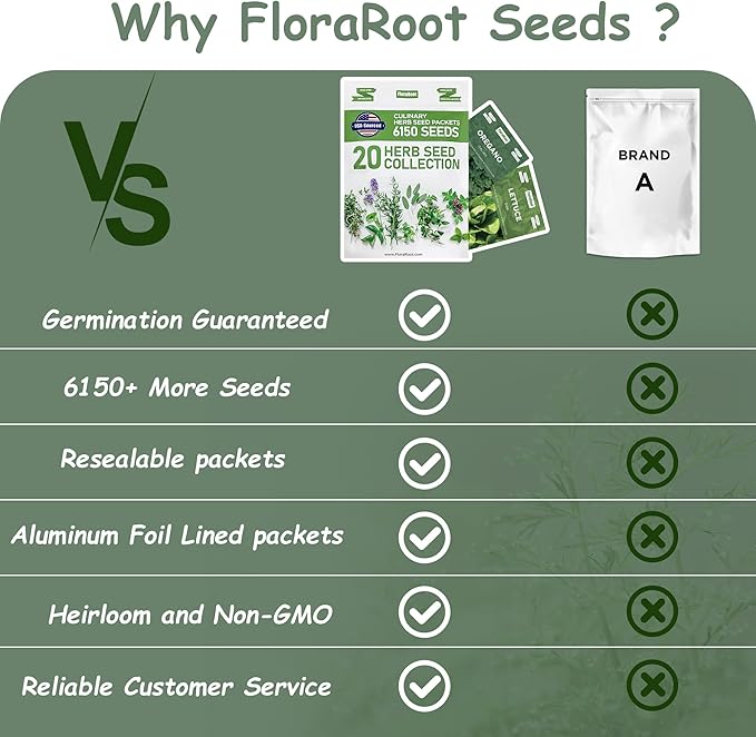 20 Culinary Herb Seeds Variety Pack, Non-GMO, Heirloom Collection with 6150+ Seeds for Indoor Hydroponic or Outdoor Garden Gift for Gardeners, New Home Housewarming Kitchen Live Plant Starter