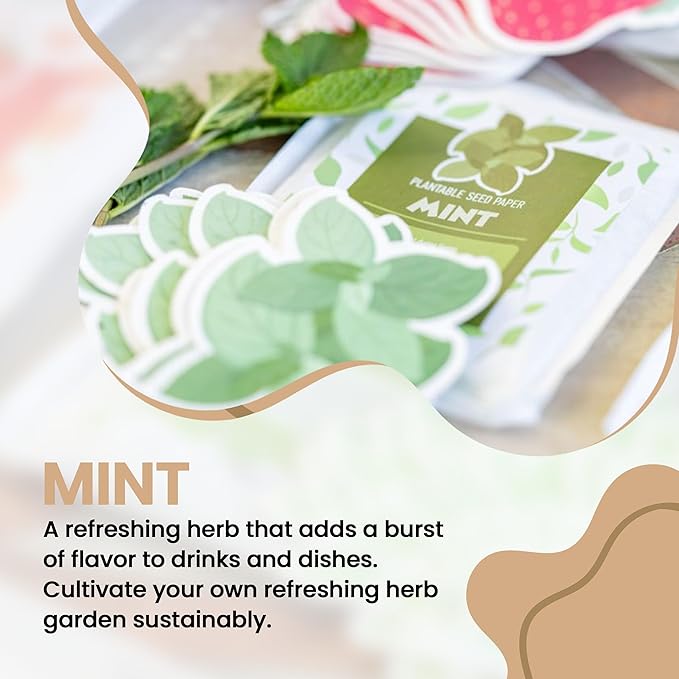 10 Pcs Plantable Seed Paper - Seed Paper Favors | Flower Seed Paper for Gardening, Crafting, Birthdays, Wedding Anniversaries | Indoor Flower Plantable Seeded Paper | Plantable Mini Seed Papers Set