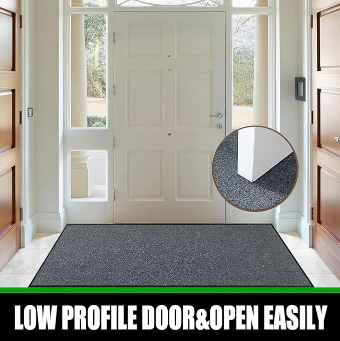 Heavy Duty Doormat, 3'x6' Indoor Outdoor Entry Rug, Commercial Entrance Mat with Rubber Border, Durable Welcome Mat, Rubber Backing Non Slip Doormat for Entryway, Large Garage Floor Mat