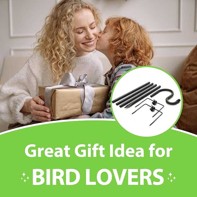 Bird Feeder Pole, 94" Shepherds Hooks for Outdoor, Hummingbird Feeders Stand Heavy Duty with Stable 5-Prong Base, Hanging Plant Shepherd Hook Hanger Stick for Outside Garden Yard Wedding