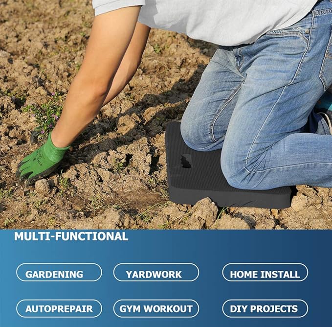 Extra Thick Kneeling Pad Comfy Foam Kneeler Mat Garden Knee Pad Cushion for Gardening Planting Yard Work Prayer Yoga Mechanic Exercise Workout Baby Bath 18 x 11 x 1.5 Inch Large Black 1 Pack