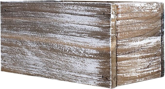 Ornamental Indoor Planter with Pet/Cat Grass Growing kit, Handcrafted in The USA from Red Cedar (Whitewash)