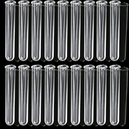18Pcs Clear Test Tubes for Plant Propagation Station Hydroponic/Flowers for Home Office Desktop Decoration (18pcs)