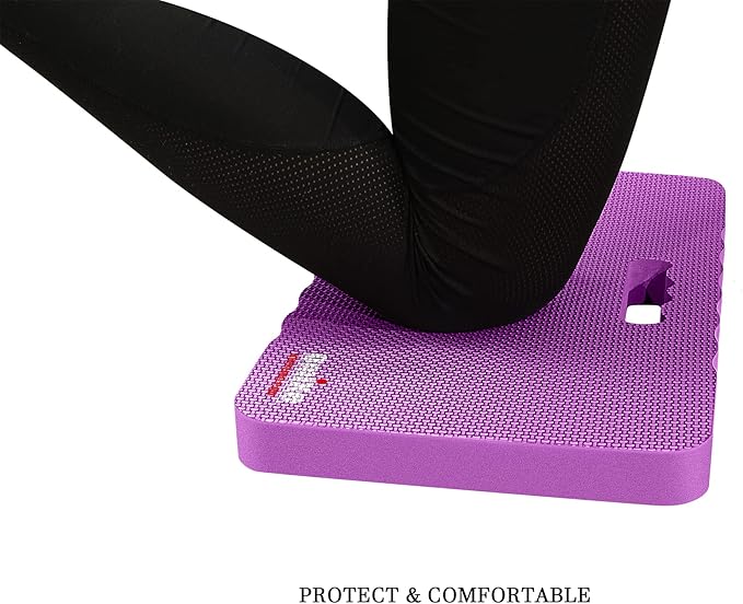 Extra Thick Kneeling Pad Comfy Foam Kneeler Mat Garden Knee Pad Cushion for Gardening Planting Yard Work Prayer Yoga Mechanic Exercise Workout Baby Bath 18 x 11 x 1.5 Inch Large Purple 2 Pack