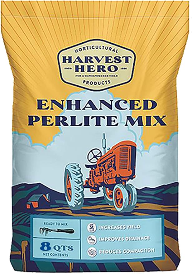 Enhanced Perlite Mix, Soil Amendment That Promotes Robust Growth with Diatomaceous Earth & Essential Nutrients for Plants, Transplanting, Garden Beds and Seedlings (8 QT)