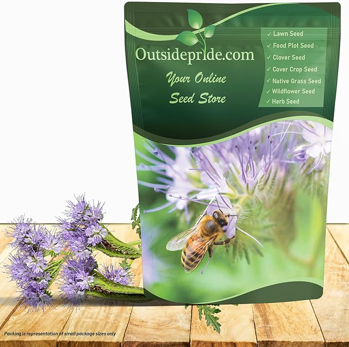 Outsidepride Lacy Phacelia Seeds for Planting - 1 Lb. Annual, Drought-Tolerant Wildflower Seeds with Light Violet Flowers, Ideal for Pollinator Gardens, Erosion Control, & Attracts Bees & Butterflies