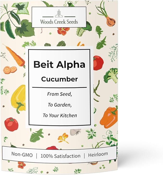 Beit Alpha Cucumber Seed CMR/MMR for Planting - Over 90 Heirloom Seed Pack - Non-GMO Pickling Cucumber Seeds for Planting Indoors or Outdoors