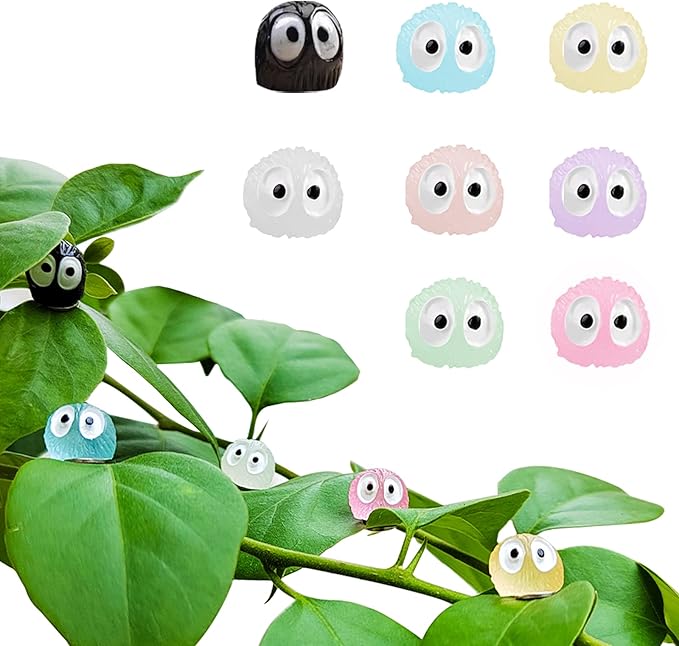8pcs Plants Magnets Tiny Dust Bunnies Plant Safe Magnets, Plant Accessories for House Plant Indoor and Outdoor Plants Leafs,Fridge, Key Holder Decorative.(Multicolour Dust Bunnies)