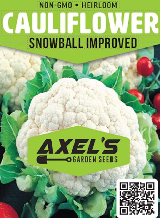 Snowball Cauliflower Seeds for Planting - Non-GMO Heirloom Packet with Instructions to Plant & Grow a Home Outdoor Vegetable Garden (200 Seeds) – Great Gardening Gift, 5 Packets