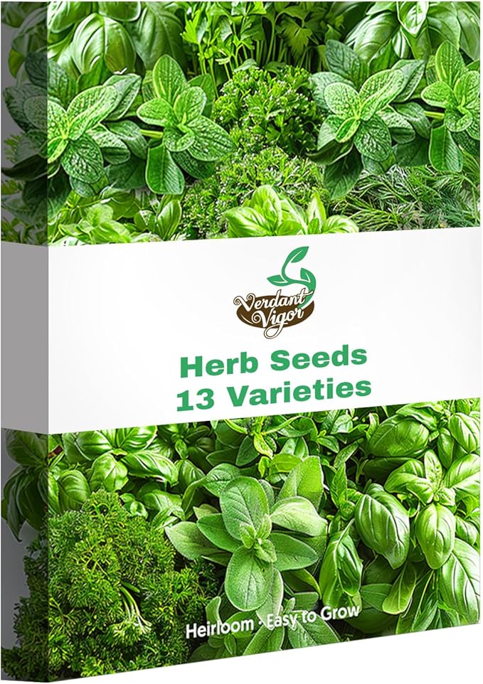 15,000+ Herb Seeds for Planting, 13 Varieties Heirloom Culinary Herb Seeds Gift Pack, Non-GMO Herb Seed Garden Kit for Indoor Outdoor Growing, Home Hydroponic Fresh Food Herb Supply
