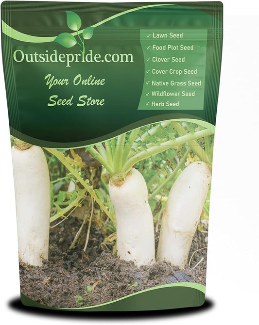 Outsidepride Annual Daikon Radish Seeds - 5 lbs. Chinese, Japanese, & Oriental Radish Seeds for Soil Health, Erosion Control, & Soil Aeration - Ideal for Gardens, Cover Crops, Pastures, & Food Plots