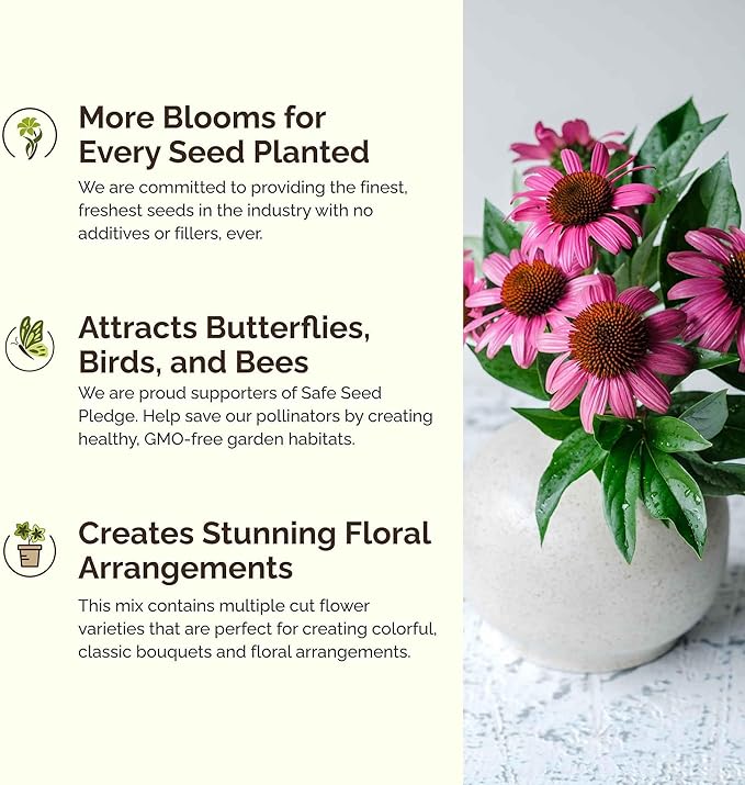 Eden Brothers Wisconsin Wildflower Mixed Seeds for Planting, 1/4 lb, 120,000+ Seeds with Sunflower, Aster | Attracts Pollinators, Plant in Spring or Fall, Zones