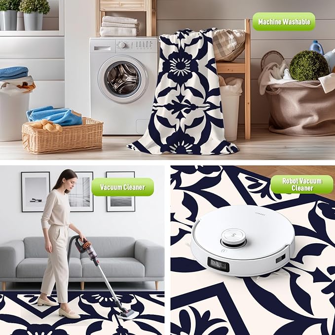 WILDROOTS 5x8 Feet Klein Plastic Outdoor Rug, Stain Resistant Waterproof Reversible Outdoor Patio Rug, Fade Resistant Camping Rug