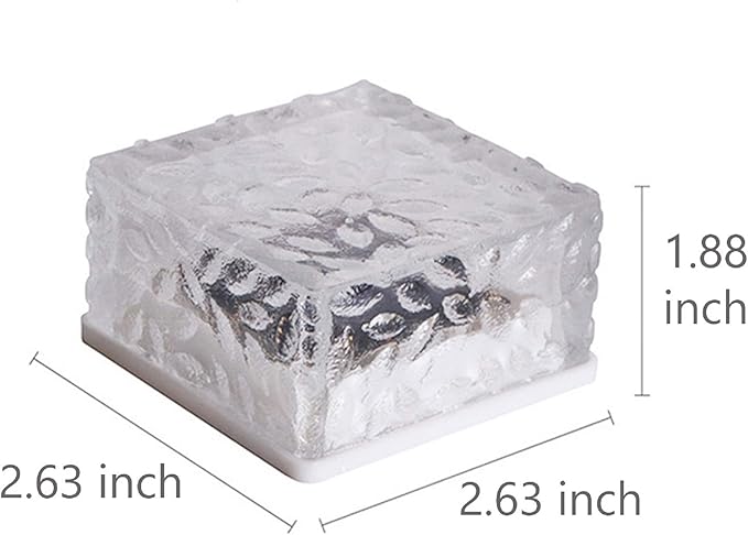 Epicgadget Solar Ice Cube Shaped Light, 2.8x2.8x2 inch Ice Cube Shaped Warm White Outdoor Solar Garden Decorative Lights for Walkway Pathway Backyard Christmas Decoration Parties (1 PC)