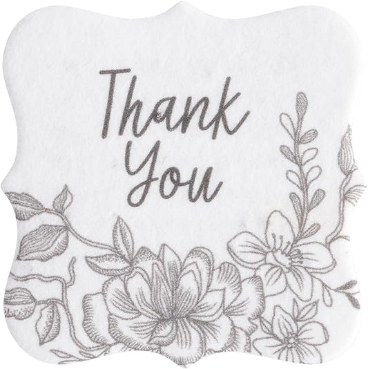 20pcs Thank You Tags Seed Paper – Plantable Wildflower in Different Designs & Shapes, Eco-Friendly, Perfect for Gifts, Wedding & Occasions (20 Square Art Floral)