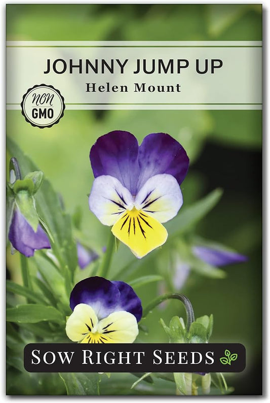 Sow Right Seeds - Violet, Johnny Jump-Up Flower Seed for Planting - Beautiful Flowers to Plant in Your Garden - Non-GMO Heirloom Seeds - Perfect for Spring Containers - Attract Pollinators (1)